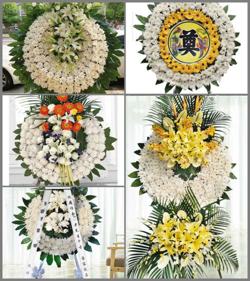 广东梅州市蕉岭县长潭镇百美村花圈速递